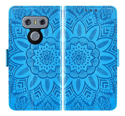 Asuwish Funda Para Teléfono Lg G6 Con Protector De Pantalla Azul.