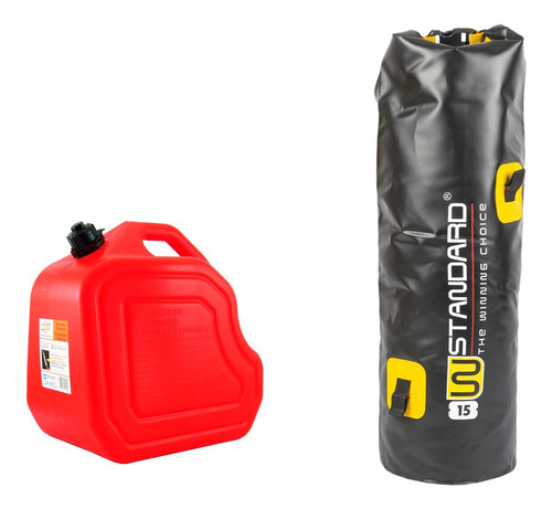 Kit Bolso Negro / Amarillo 15l + Bidon Rojo 10l