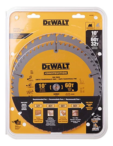 Dewalt Dw3106p5 60tooth Crosscutting Y 32tooth Paquete De Co