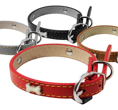 Collar Para Perro Con Diseño De Hueso Razas Pequeñas Set 2pz