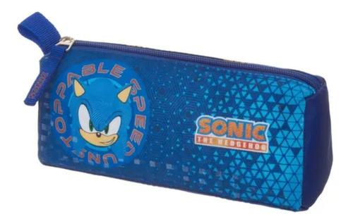 Estojo Escolar Infantil Simples Sonic The Hedgehog Azul