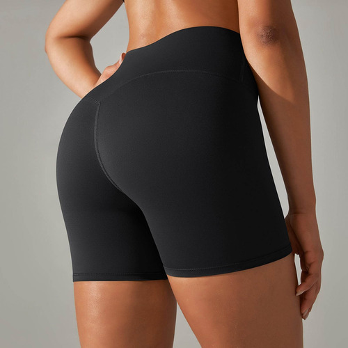 Pantalones Cortos Elásticos De Cintura Alta Para Mujer De Al