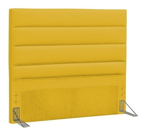  Cabeceira de cama box D'Monegatto Greta King 195cm x 125cm Couro sintético amarela