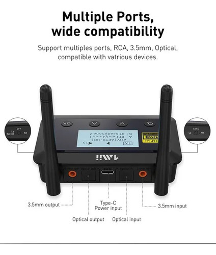 Receptor Transmisor Bluetooth 5.0 1mii B03pro+ Ldac Hi-res