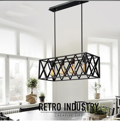 Oferta Lampara Araña Luminaria Pendiente Techo 4 Foco Led
