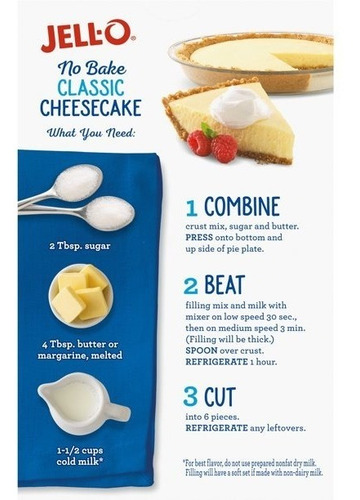 Jell-o Postre De Tarta De Queso Sin Hornear 504 G
