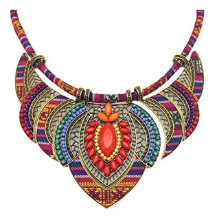 Collar - Ethnic Style Chunky Colorful Ethnic Festival Tribal