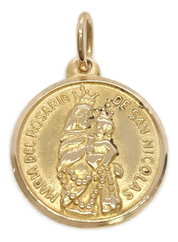 Dije Medalla María Del Rosario De San Nicolas Oro 18k