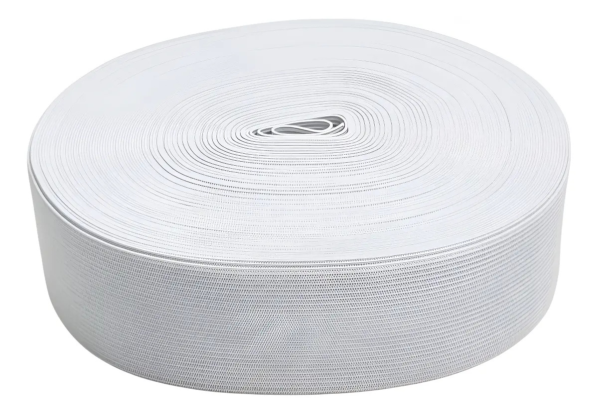 Elástico Chato Embutir Boing Branco 4.4cm 25m Artesanato Moda