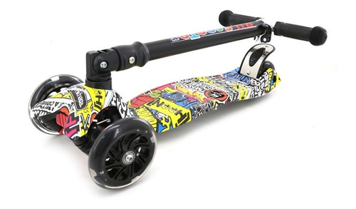 Skate dobrável de 4 rodas Extreme Grafiti com luzes de freio