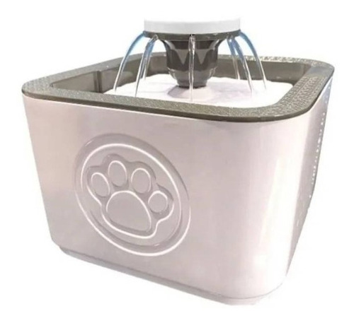 Fuente Dispensador Agua Eléctrico Bebedero Perro Gatos 2 Lts Color Blanco