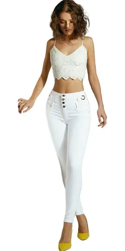 Pantalon Blanco Cintura Alta MercadoLibre