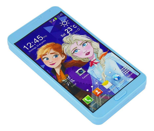 Celular De Brinquedo Smartphone Disney Frozen Com Som Azul