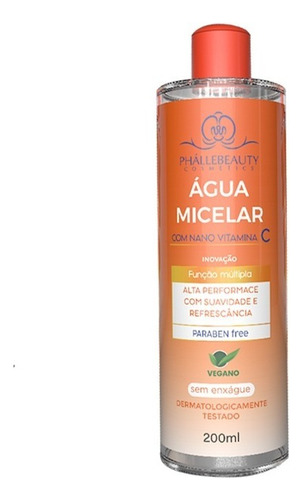 Água Micelar Nano Vitamina C Phallebeauty Remoção Maquiagem