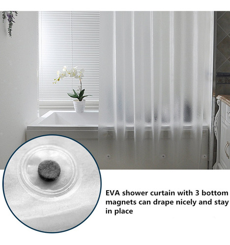 Forro De Cortina De Ducha Aoohome Frosted Eva Extra Largo 18