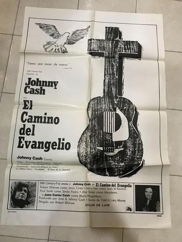 Antiguo Afiche De Cine Orig.con Johnny Cash- Envio 
