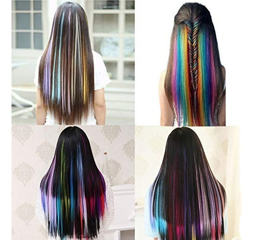 Extensiones De Cabello De Colores Para Mujeres Y Niñas Color Multicolor