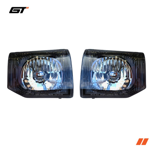 Faro Luces Delantero Semi Liso Para Mitsubishi Montero Dakar