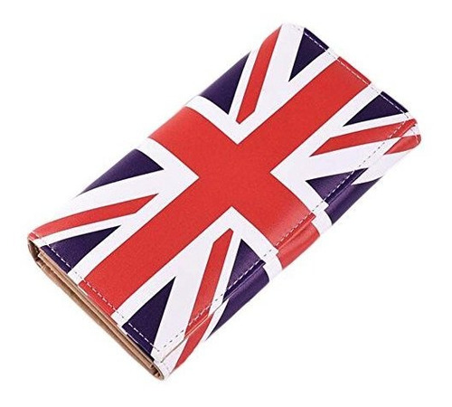 La Carpeta De Cuero De Union Jack De Cierre Mujeres Monedero