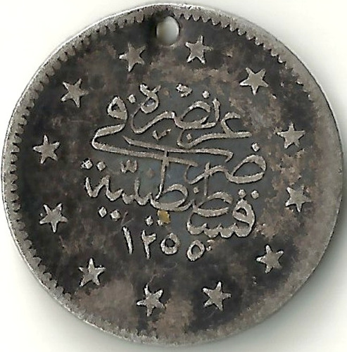 Imperio Otomano Turquia 1839 2 Kurus Moneda De Plata L16719