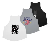Comprar Pack X3 Musculosas Estampadas Deportivas Mujer Gym Fitness