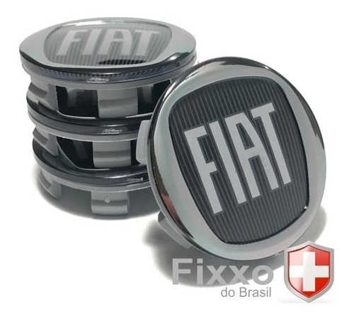 Imagem 3 de 9 de 4 Calotinhas Miolo Tampa Roda Fiat Toro Black Jack