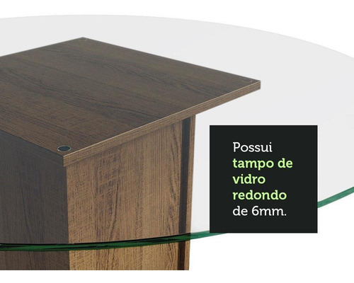 Sala Jantar Mesa Tampo Vidro 4 Cadeiras Madesa Mile Rs Cor Rustic/Silver MDJA0401165ZSIL