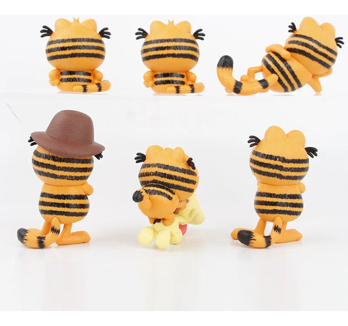 Juego De 6 Juguetes Modelo Garfield Con Forma De Gato Para N