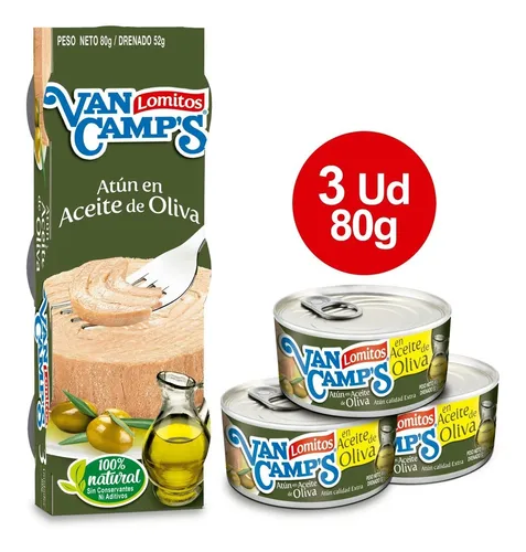 Atun Aceite Olivas Van Camps 80g 3 Uds