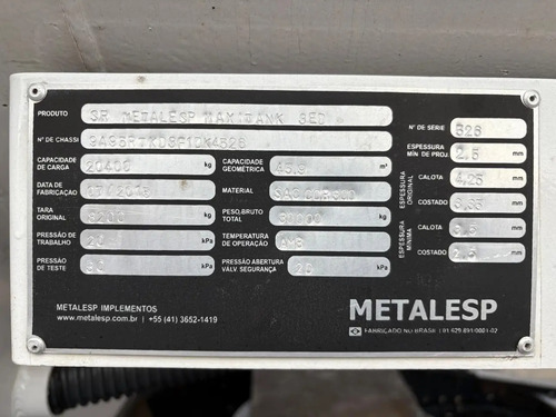Tanque Metalesp Maxitank 45.000ml. 2015/15 8a60