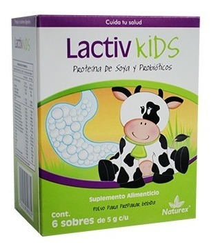 Lactiv Kids Proteína De Soya, Probióticos C/6 Sobres Naturex