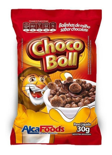 Cereal Sachê Choco Boll Alca Foods - Caixa Com 50 Unidades