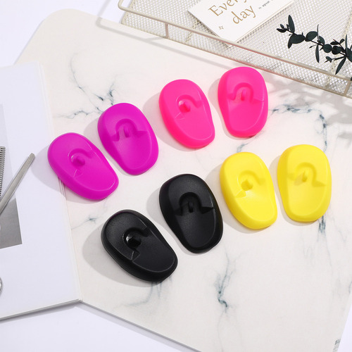 Para Orejeras De Silicona, Tintes For El Cabello, 4 Pares /