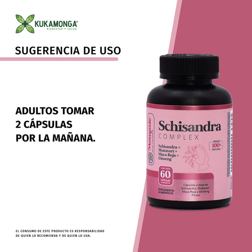 Schisandra Complex 60 Cápsulas De 500 Mg | Momosie | Dura 2 Sin Sabor
