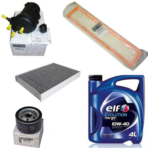 Kit Filtros Aceite 10w40 Renault Clio 2 K9k 1.5 Dci Completo