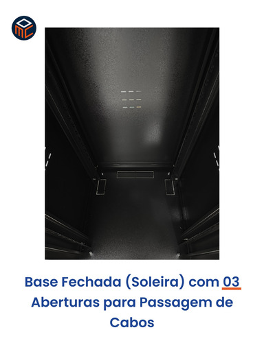 Rack Piso 24u X 570 + 04 Bandejas Fixas + 16 Kit Fixação