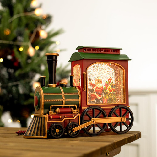 Linterna Navidad Papá Noel Tren Musical Led 6 Horas