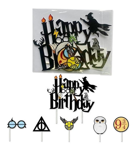 Pack Cumpleaños Harry Potter Globos Toppers Cinta Y Mas