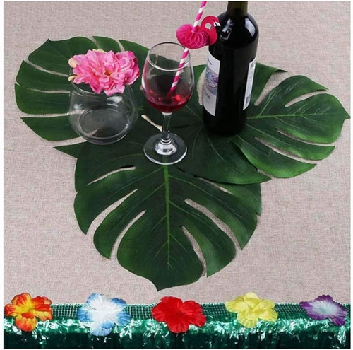 Imagen 5 de 10 de Hojas Artificiales Decorativas Hoja Tropical Decoración 12pk