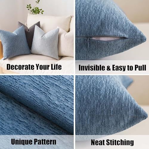 Juego De 2 Fundas De Almohada Onduladas Azules 40x40 Cm