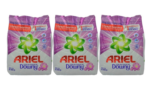 Pack X 3 Detergente Polvo Ariel Downy 800g