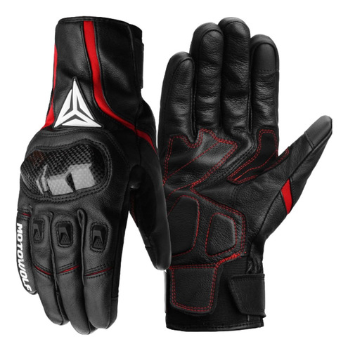 Guantes De Cuero Táctiles Para Motociclismo Motowolf 0305b