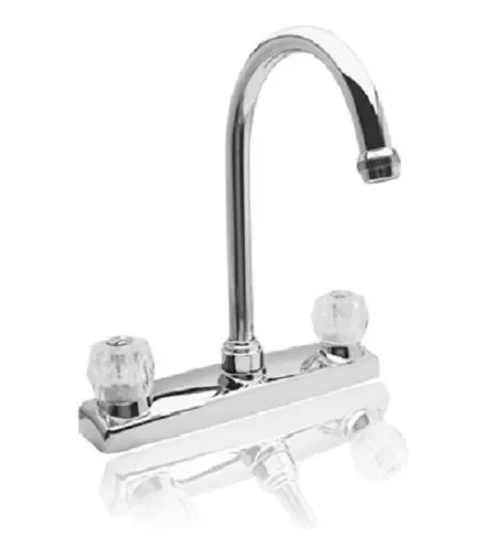 Llave Grifo Para Lavaplatos Con Mezclador Y Pomas De Cristal