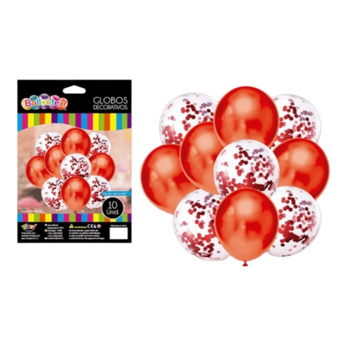 Set Globos Metálicos Bouquet Foil Confetti Premium 10 Uni