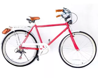 Bicicleta Clásica Retro Vintage Faro Led Y 18 Velocidades