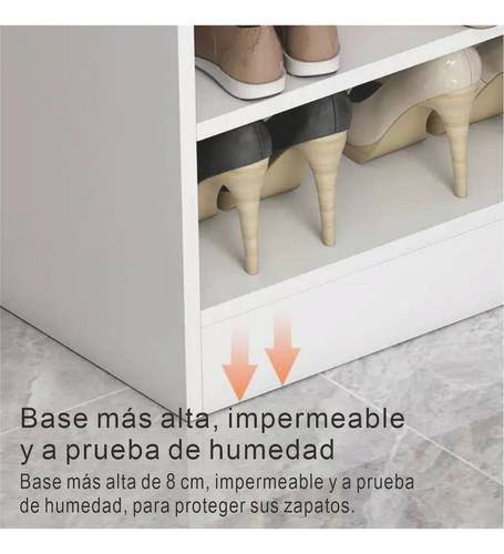 Zapatera Blanca De 8 Niveles, Moderno Pequeña Y Minimalista