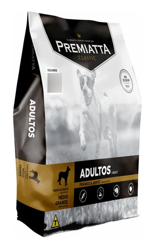 Alimento Premiatta Classic para cão adulto de raça média e grande sabor frango e arroz em sacola de 15kg