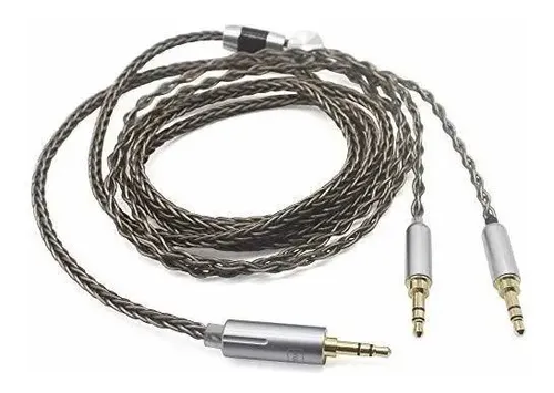 Youkamoo Câble De Rechange équilibré De 4,4 Mm Pour Casque Hifiman HE4XX, HE-400i 8 Fils Tressé Plaqué Argent (double Version Mâle De 3,5 Mm) 2,02 M