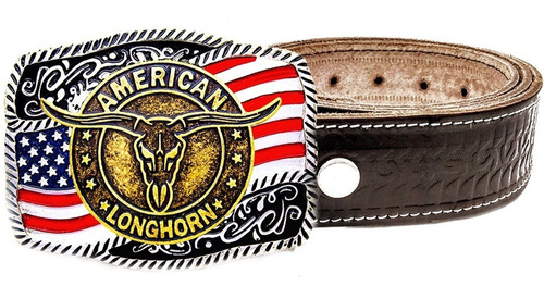 Cinto Cowboy Top Com Fivela Eua American Longhorn Original 