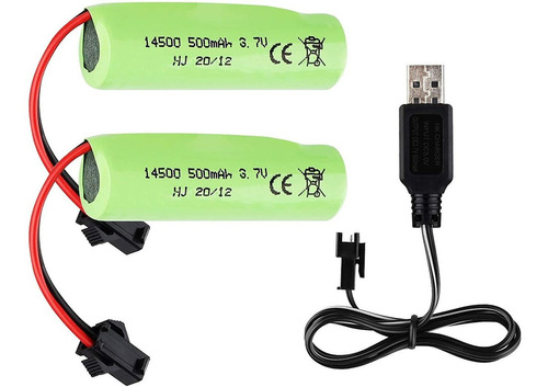 2 Baterias Recargables 14500 3.7v 500 Mah  Para Autos Rc